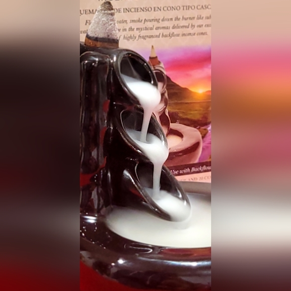 Waterfall Incense Cone Holder - Includes 20 Backflow Incense Cones - Picture 1 of 14